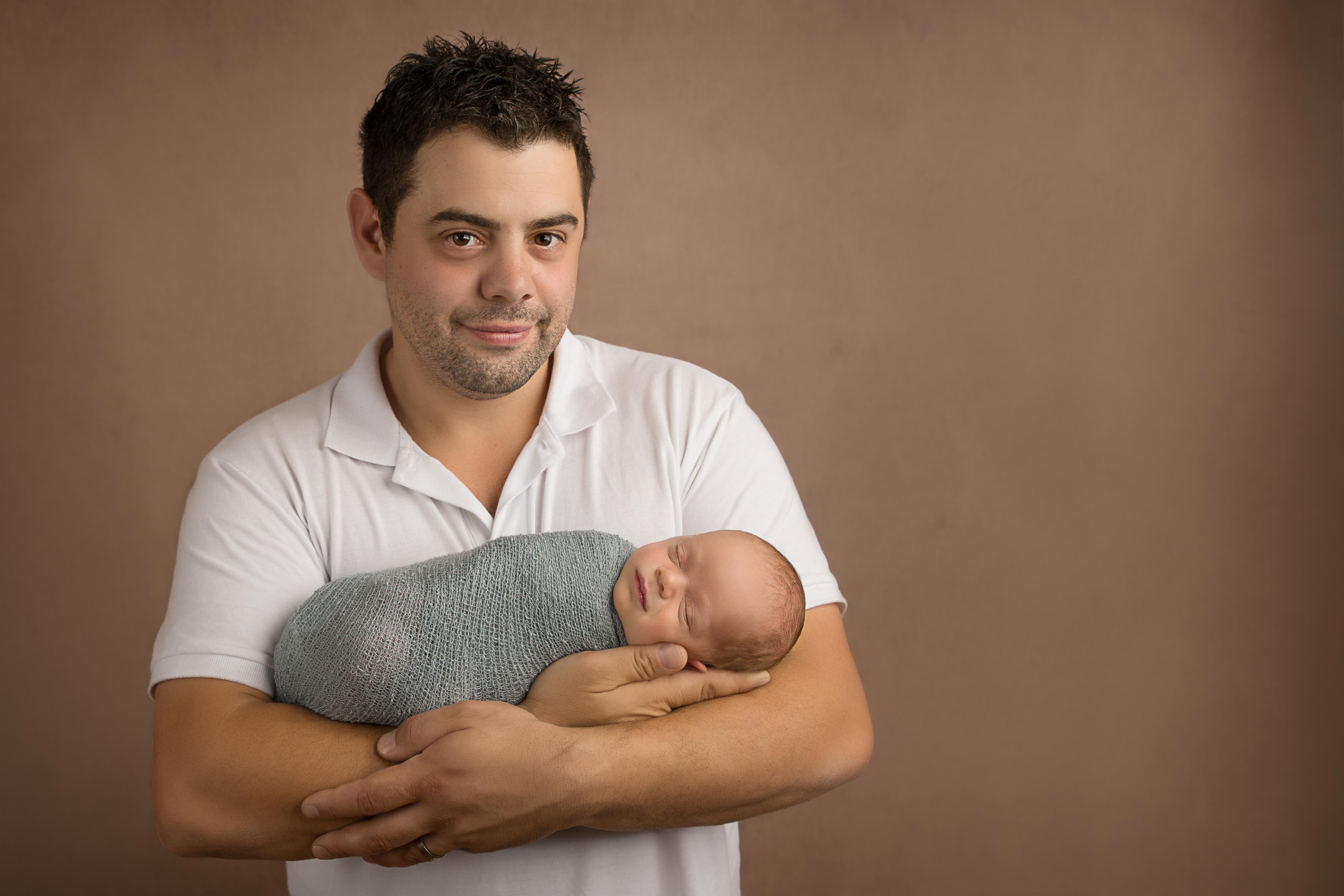 Newborn and dad photo