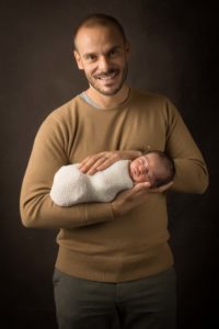 Newborn photographer Melbourne. Dad and baby photo.