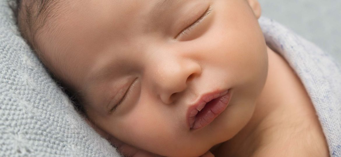 Newborn baby photography close up image.